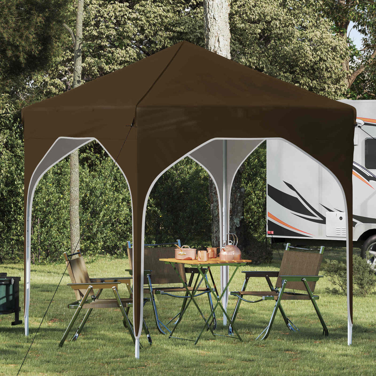 Pop-up Party Tent 194 x 194 x 245 cm without Sidewall Taupe