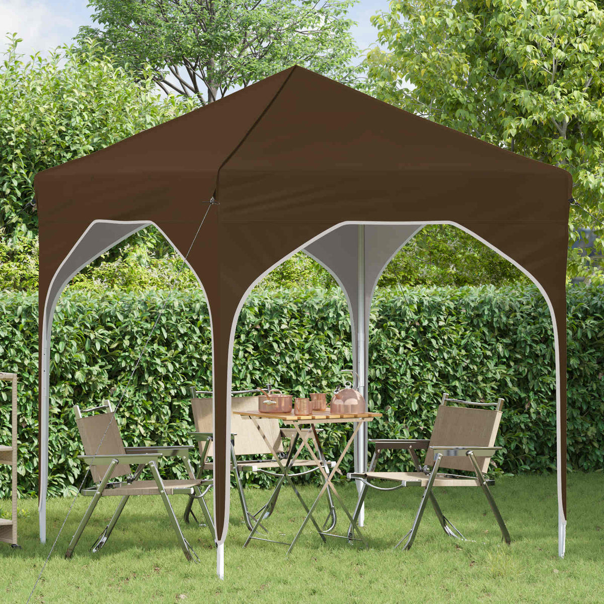Pop-up Party Tent 194 x 194 x 245 cm without Sidewall Taupe
