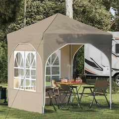 Pop-up Party Tent 192 x 192 x 245 cm with 2 Sidewalls Cream