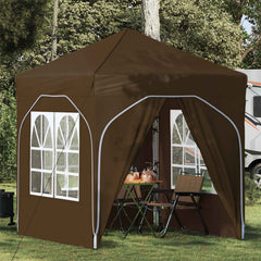 Pop-up Party Tent 192 x 192 x 245 cm with 4 Sidewalls Taupe