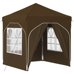 Pop-up Party Tent 192 x 192 x 245 cm with 4 Sidewalls Taupe
