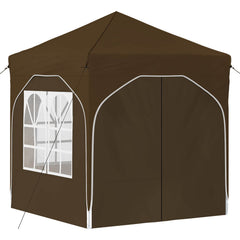 Pop-up Party Tent 192 x 192 x 245 cm with 4 Sidewalls Taupe