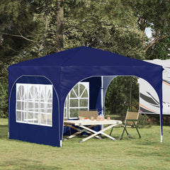 Pop-up Party Tent 290 x 290 x 245 cm with 2 Sidewalls Blue