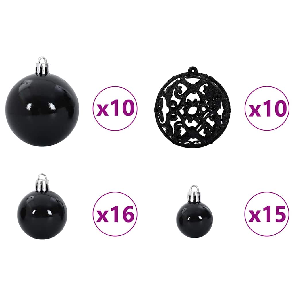 vidaXL Christmas Bauble Set 120 pcs 300 LEDs Warm White Ø 6 cm 5