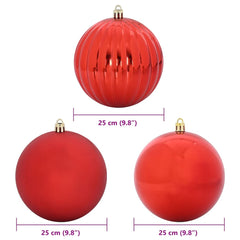 vidaXL Christmas Bauble Set XXL 3 pcs Red Ø 25 cm Plastic 5