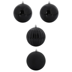 vidaXL Christmas Bauble Set XXL 4 pcs Black Ø 20 cm Plastic 2