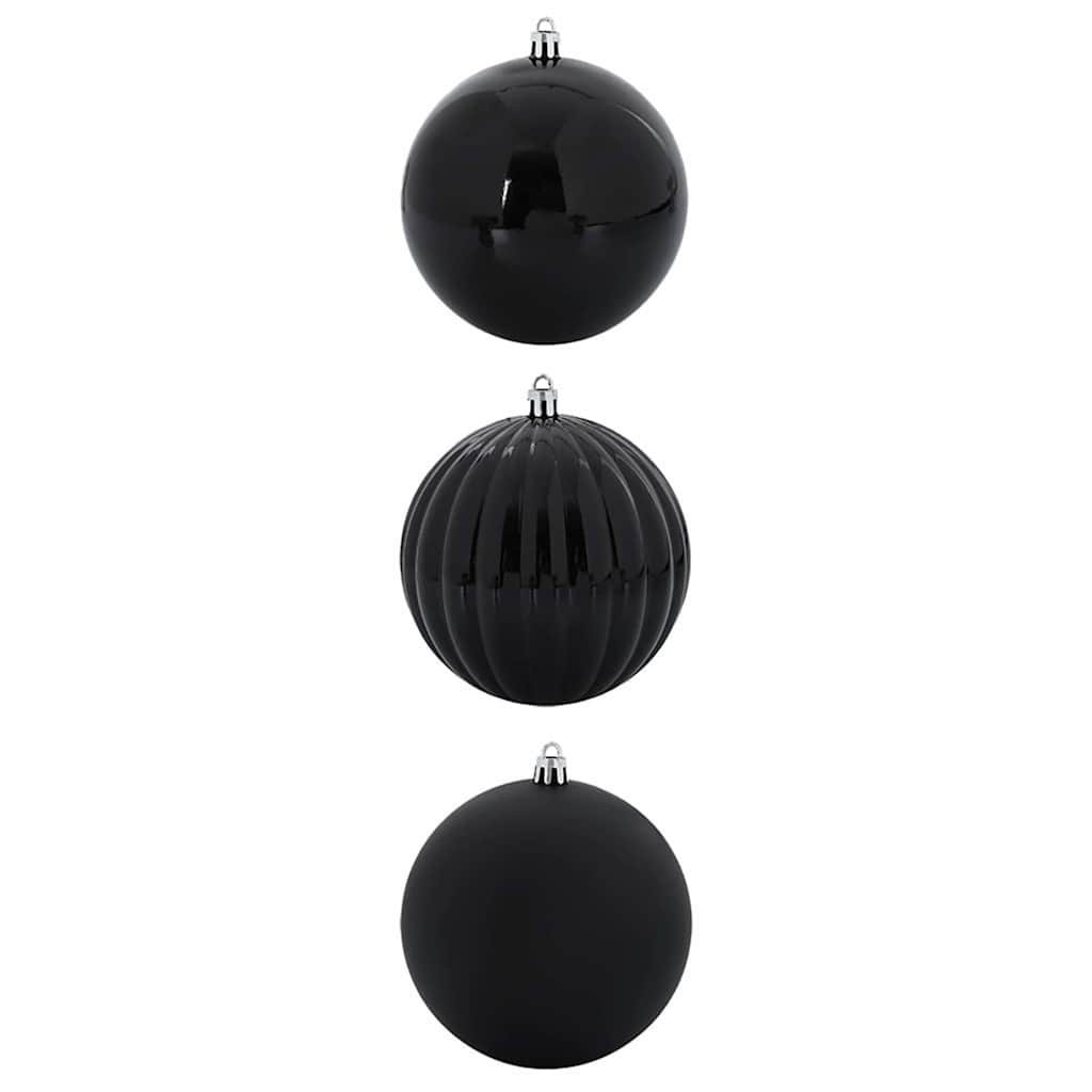 vidaXL Christmas Bauble Set XXL 3 pcs Black Ø 25 cm Plastic 2
