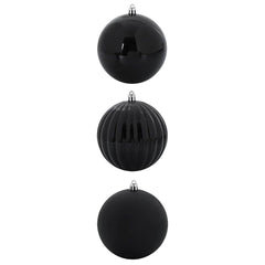 vidaXL Christmas Bauble Set XXL 3 pcs Black Ø 25 cm Plastic 2