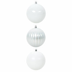 vidaXL Christmas Bauble Set XXL 3 pcs White Ø 25 cm Plastic 2