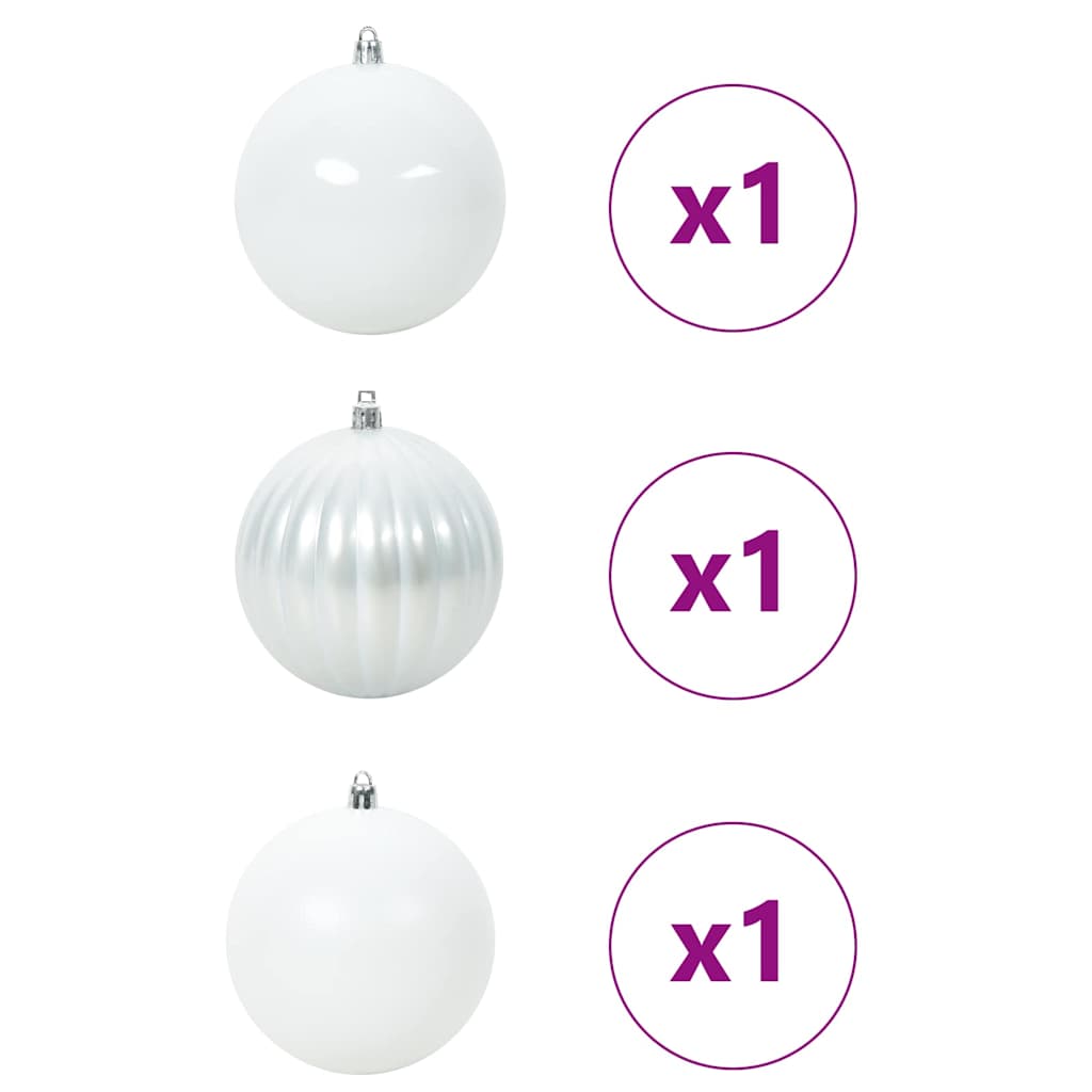 vidaXL Christmas Bauble Set XXL 3 pcs White Ø 25 cm Plastic 3
