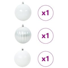 vidaXL Christmas Bauble Set XXL 3 pcs White Ø 25 cm Plastic 3