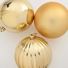 vidaXL Christmas Bauble Set XXL 3 pcs Gold Ø 25 cm Plastic 4