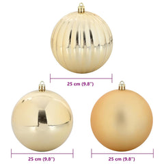 vidaXL Christmas Bauble Set XXL 3 pcs Gold Ø 25 cm Plastic 5