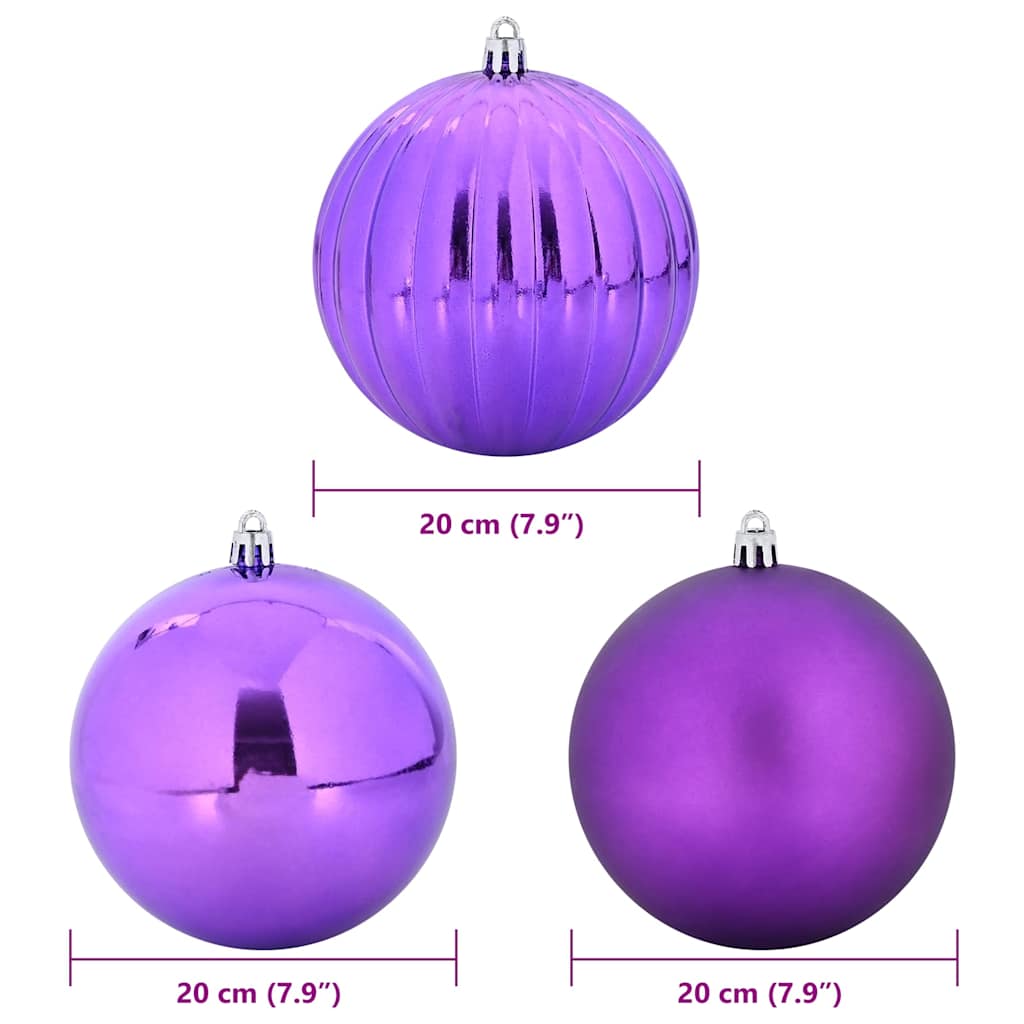 vidaXL Christmas Bauble Set XXL 4 pcs Lilac Ø 20 cm Plastic 5