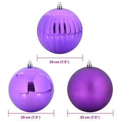 vidaXL Christmas Bauble Set XXL 4 pcs Lilac Ø 20 cm Plastic 5