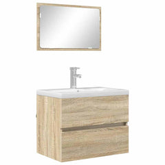vidaXL Bathroom Furniture Set Sonoma Oak Engineered Wood 3