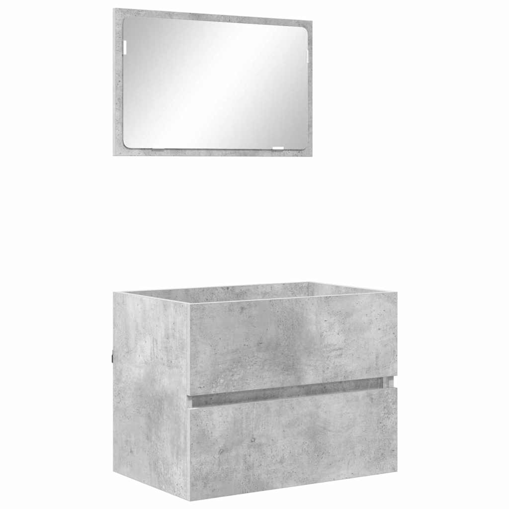 vidaXL Bathroom Furniture Set Concrete Grey 60 x 38.3 x 45 cm 2