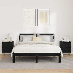 vidaXL Bed Cabinet Black Oak 40 x 35 x 50 cm Engineered Wood 4