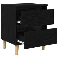 vidaXL Bed Cabinet Black Oak 40 x 35 x 50 cm Engineered Wood 5