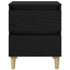 vidaXL Bed Cabinet Black Oak 40 x 35 x 50 cm Engineered Wood 6