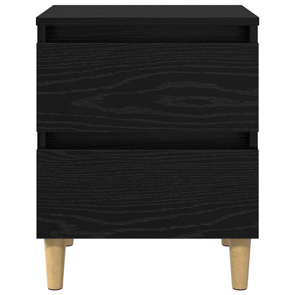 vidaXL Bed Cabinet Black Oak 40 x 35 x 50 cm Engineered Wood 6