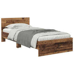 vidaXL Bed Frame with Headboard Old Wood 90 x 200 cm Engineered Wood 3