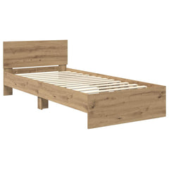 vidaXL Bed Frame Artisan Oak 90 x 200 cm Engineered Wood 5