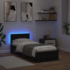 vidaXL Bed Frame with Headboard Black Oak 75 x 190 cm Engineered Wood 4