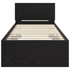 vidaXL Bed Frame with Headboard Black Oak 75 x 190 cm Engineered Wood 6