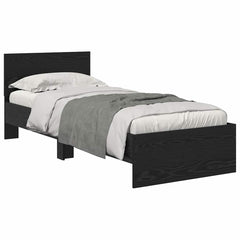 vidaXL Bed Frame with Headboard Black Oak 75 x 190 cm Engineered Wood 3