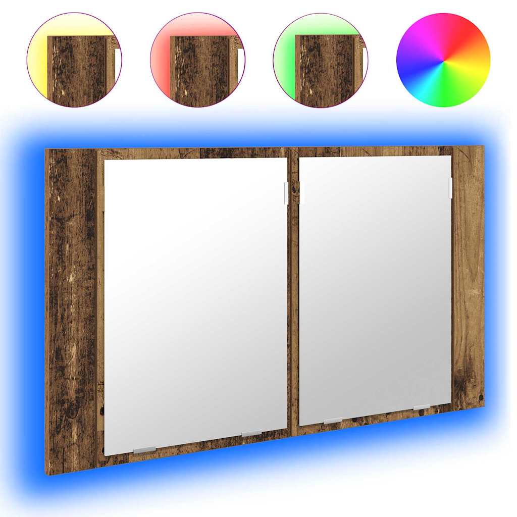 vidaXL Bathroom Mirror Cabinet Old Wood 80 x 12 x 45 cm 4