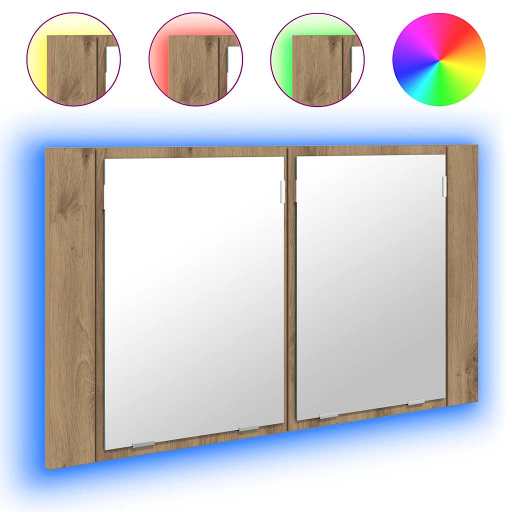 vidaXL Bathroom Mirror Cabinet Artisan Oak 80 x 12 x 45 cm 4