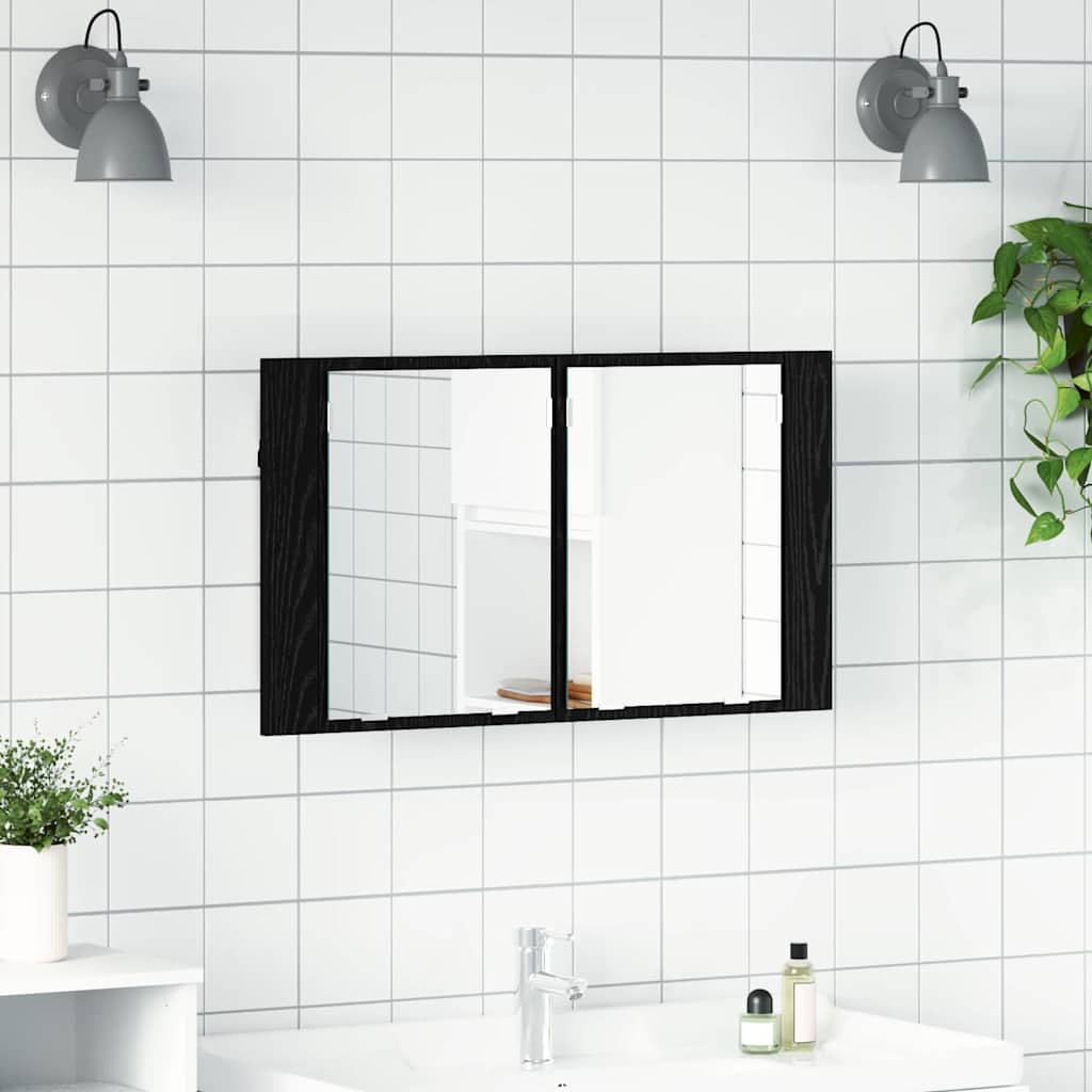 vidaXL LED Bathroom Mirror Cabinet 80x12x45 cm Acrylic
