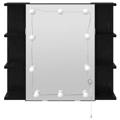 vidaXL Mirror Cabinet Black Oak 70 x 16.5 x 60 cm Engineered Wood 5