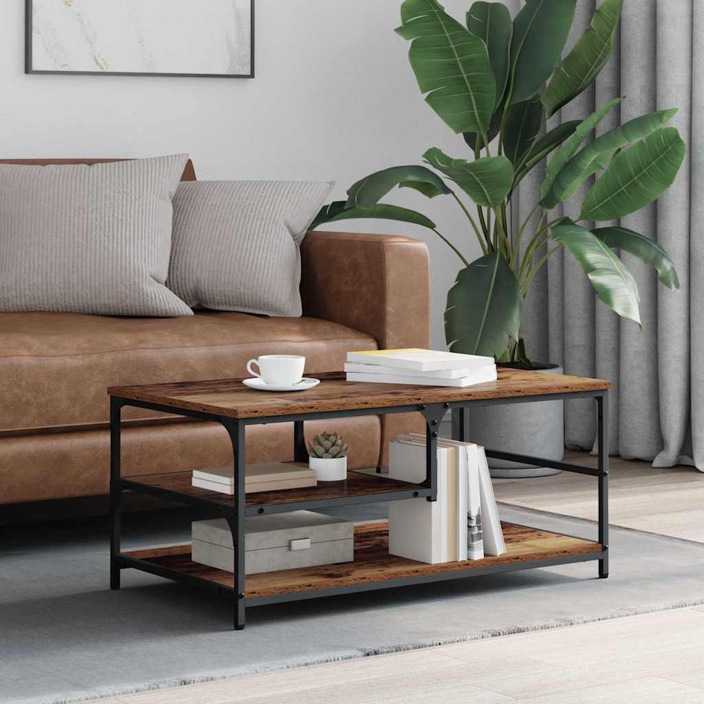 Coffee Table 90x49x40 cm Engineered Wood Old wood