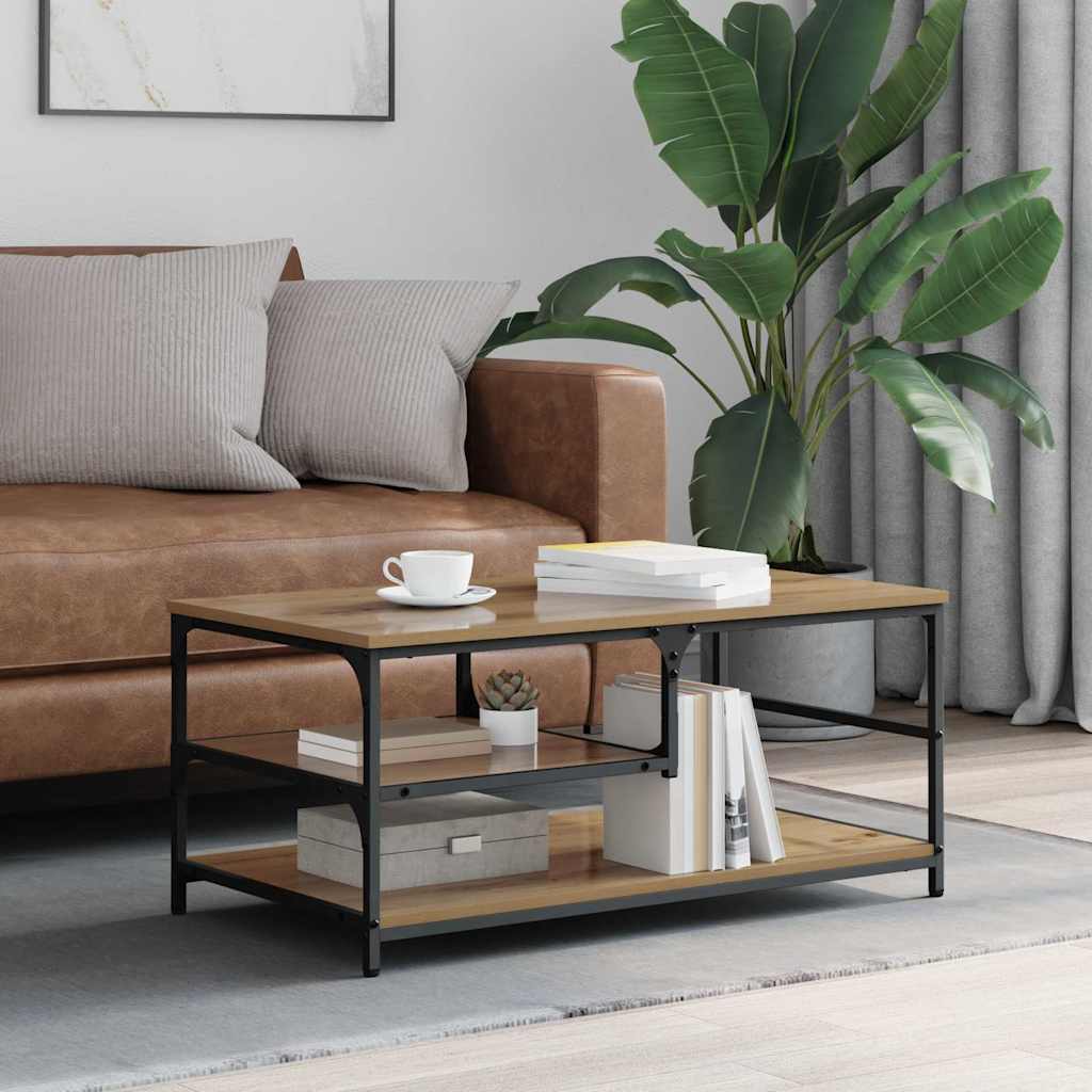 Coffee Table 90x49x40 cm Engineered Wood Artisan oak
