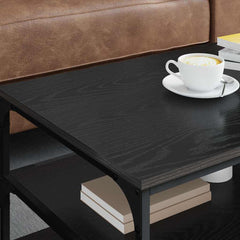 Coffee Table 90x49x40 cm Engineered Wood Black oak