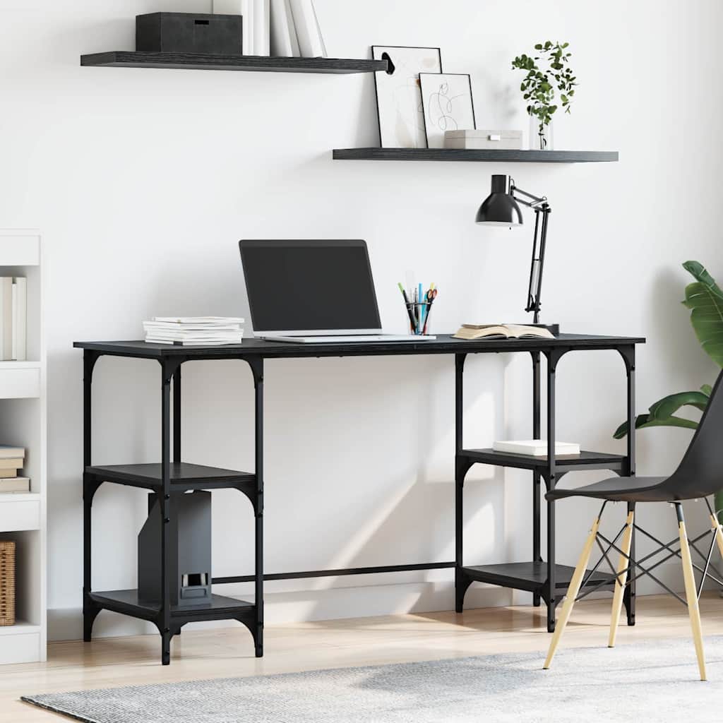 vidaXL Desk 140x50x75 cm Metal and Engineered Wood