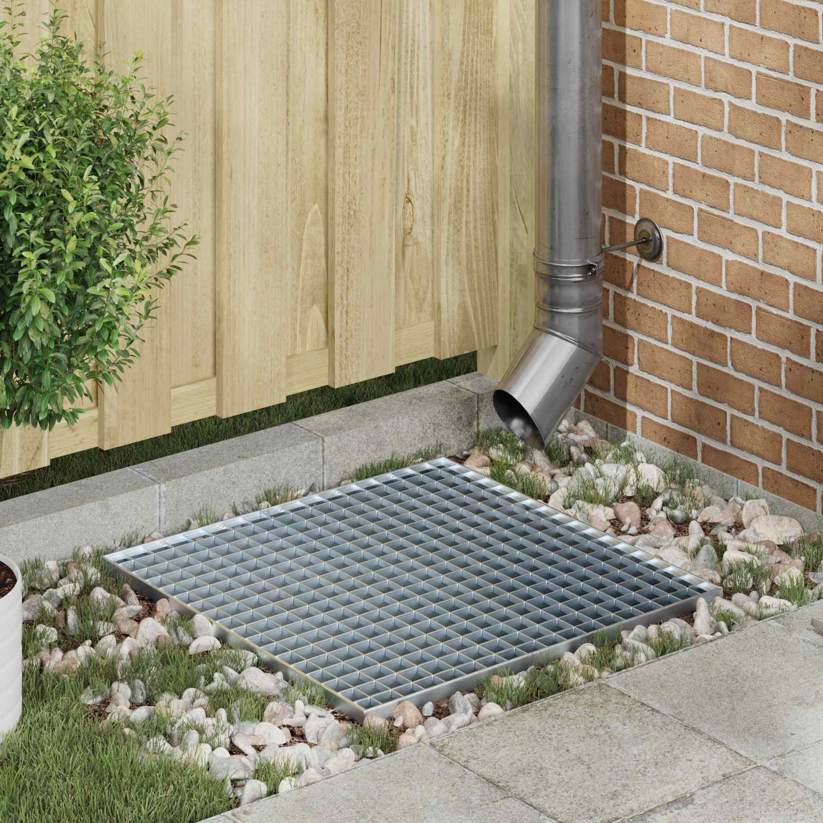 vidaXL Grating Silver 60 x 60 x 2 cm Hot-Dip Galvanised Steel 1