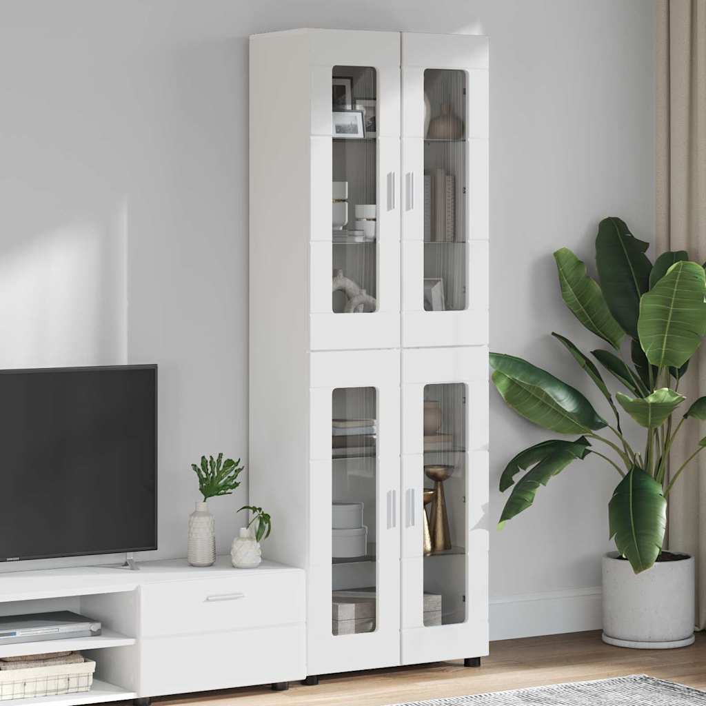 vidaXL Highboard FLORIN 60 x 35 x 182 cm White Engineered Wood 1