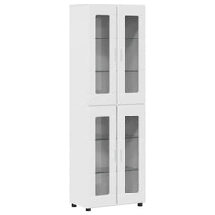 TV Cabinet Set FLORIN 3 pcs 150 x 39 x 30 cm High gloss white with 4 glass doors