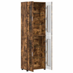 vidaXL Highboard FLORIN 60 x 35 x 182 cm Smoked Oak Engineered Wood 5