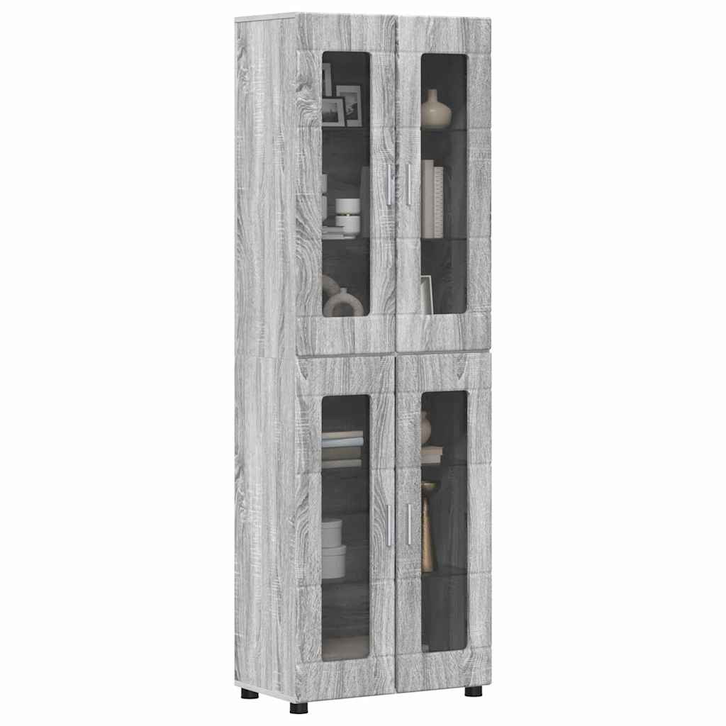 vidaXL Highboard FLORIN 60 x 35 x 182 cm Grey Sonoma Engineered Wood 3