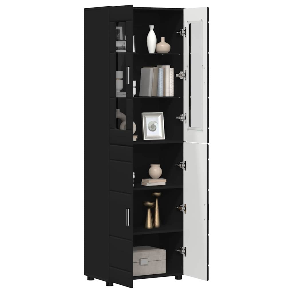vidaXL Highboard FLORIN Black 60 x 35 x 182 cm Engineered Wood 3