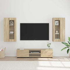 TV Cabinet Set FLORIN 3 pcs 150 x 39 x 30 cm Sonoma oak Wall cabinet +TV cabinet with 2 drawers