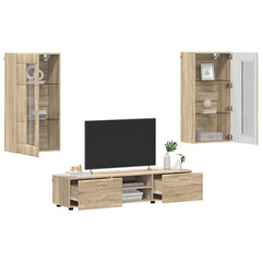 TV Cabinet Set FLORIN 3 pcs 150 x 39 x 30 cm Sonoma oak Wall cabinet +TV cabinet with 2 drawers