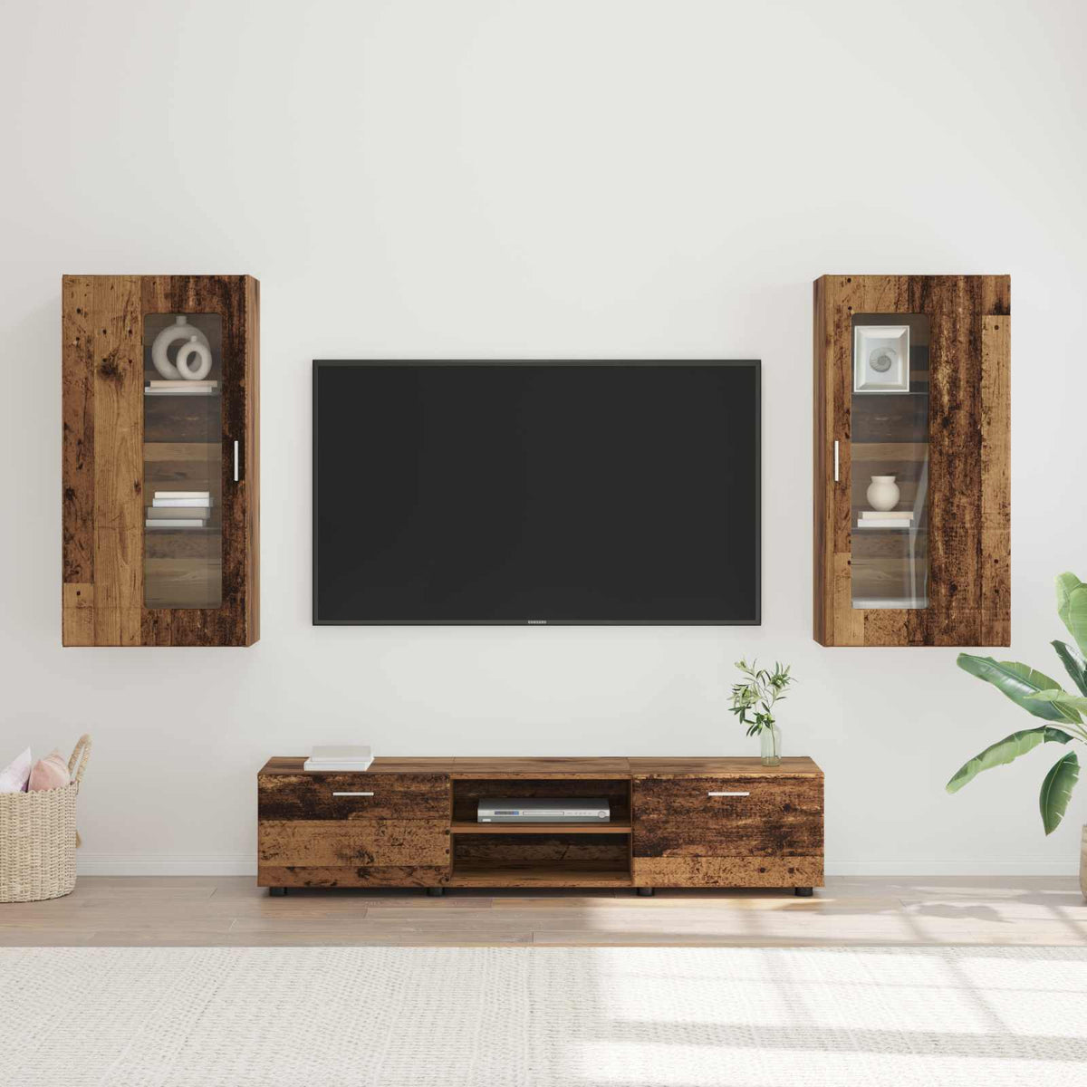 vidaXL TV Cabinet Set FLORIN 3 pcs Old Wood Engineered Wood 1