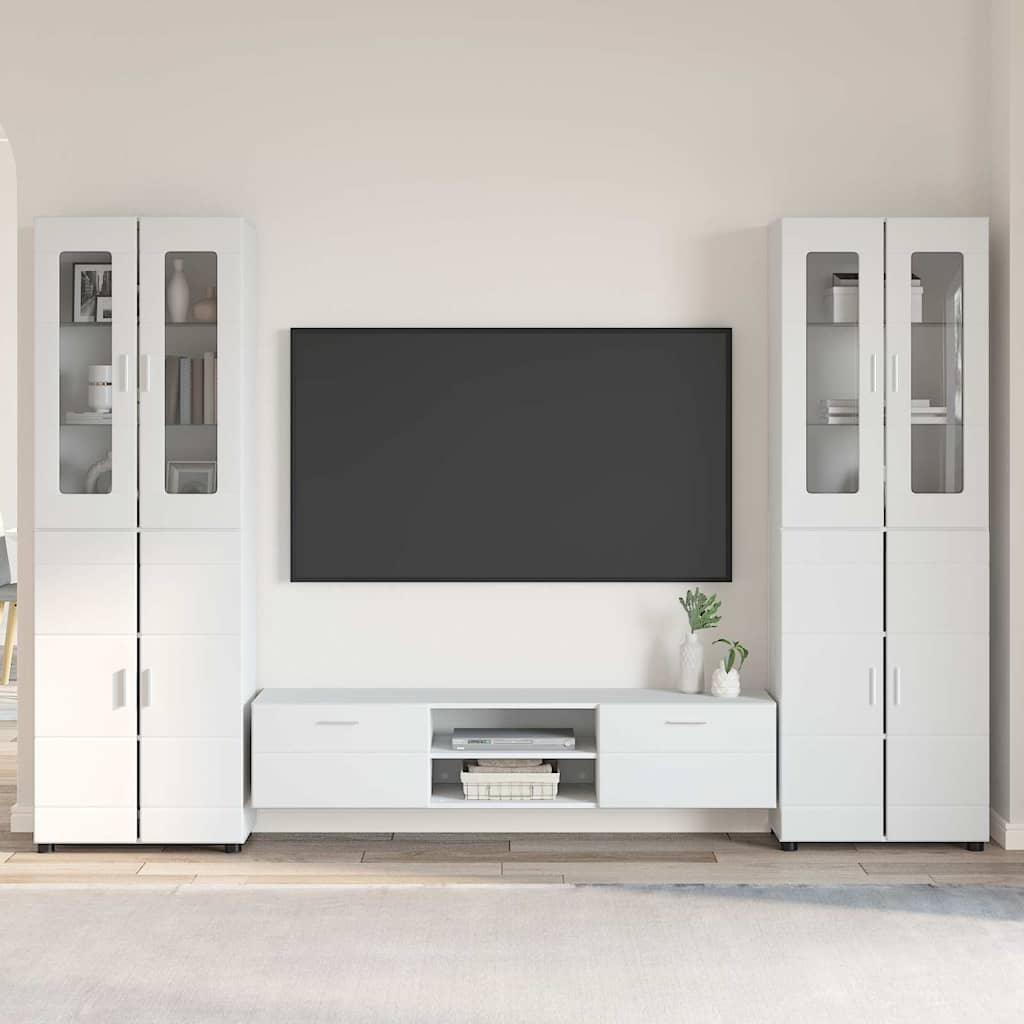 vidaXL TV Cabinet Set FLORIN 3 pcs 150 x 39 x 30 cm High Gloss White