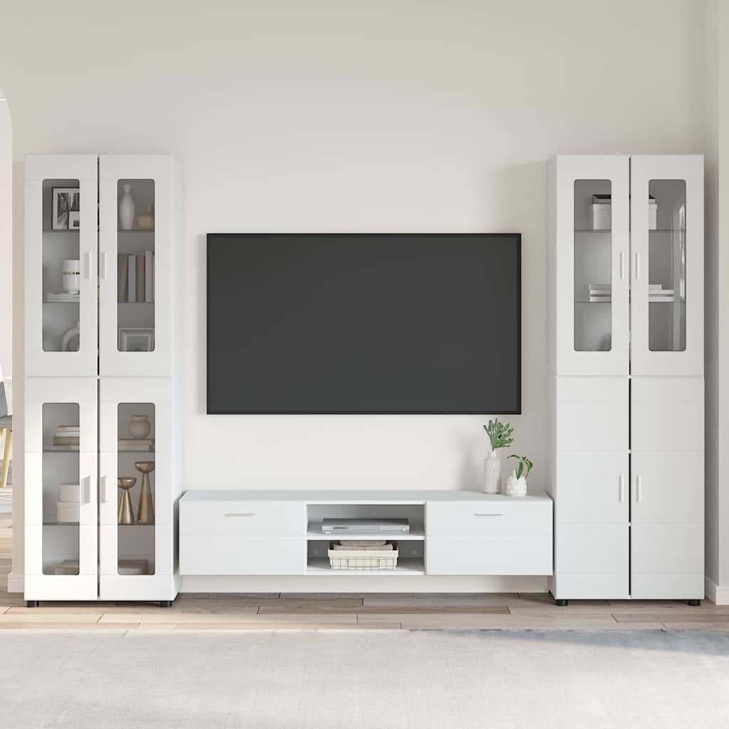 vidaXL TV Cabinet Set FLORIN 3 pcs 150 x 39 x 30 cm High Gloss White