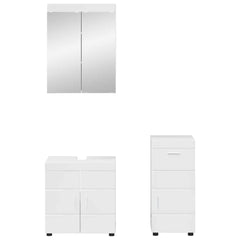 vidaXL Bathroom Furniture Set TULUM 3 pcs High Gloss White 3